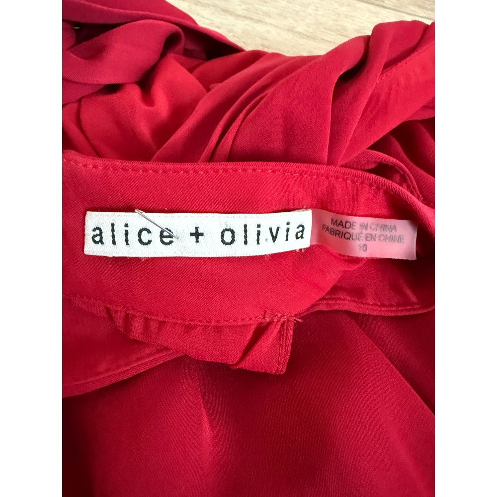Alice+Olivia Sz 10 Halter Pant Jumpsuit in deep ruby - Picture 7 of 9